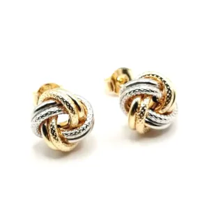 Uhani iz belega in rumenega zlata