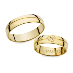 Zlati poročni prstani PM1545